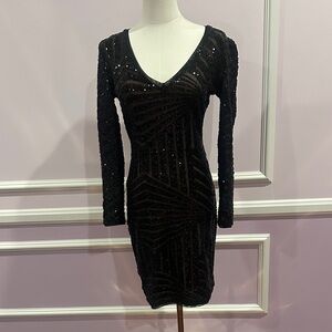 Elegant Black Sequin Dress